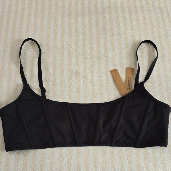 SKIMS Recycled Swim Corset Bikini Top Size:XL Onyx - Picture 1 of 10